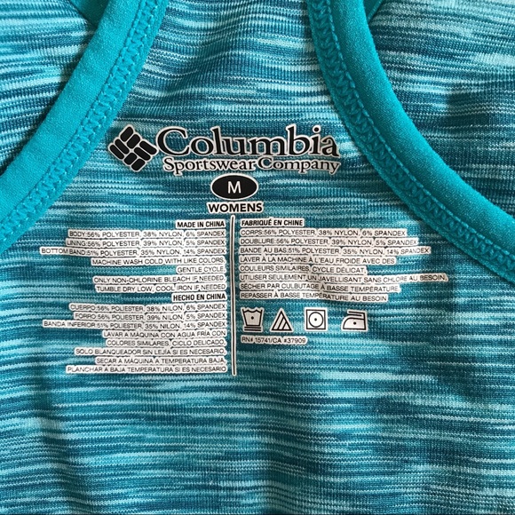 Columbia Turquoise Seamless Spacedye Sports Bra Size Medium Activewear - Picture 10 of 10